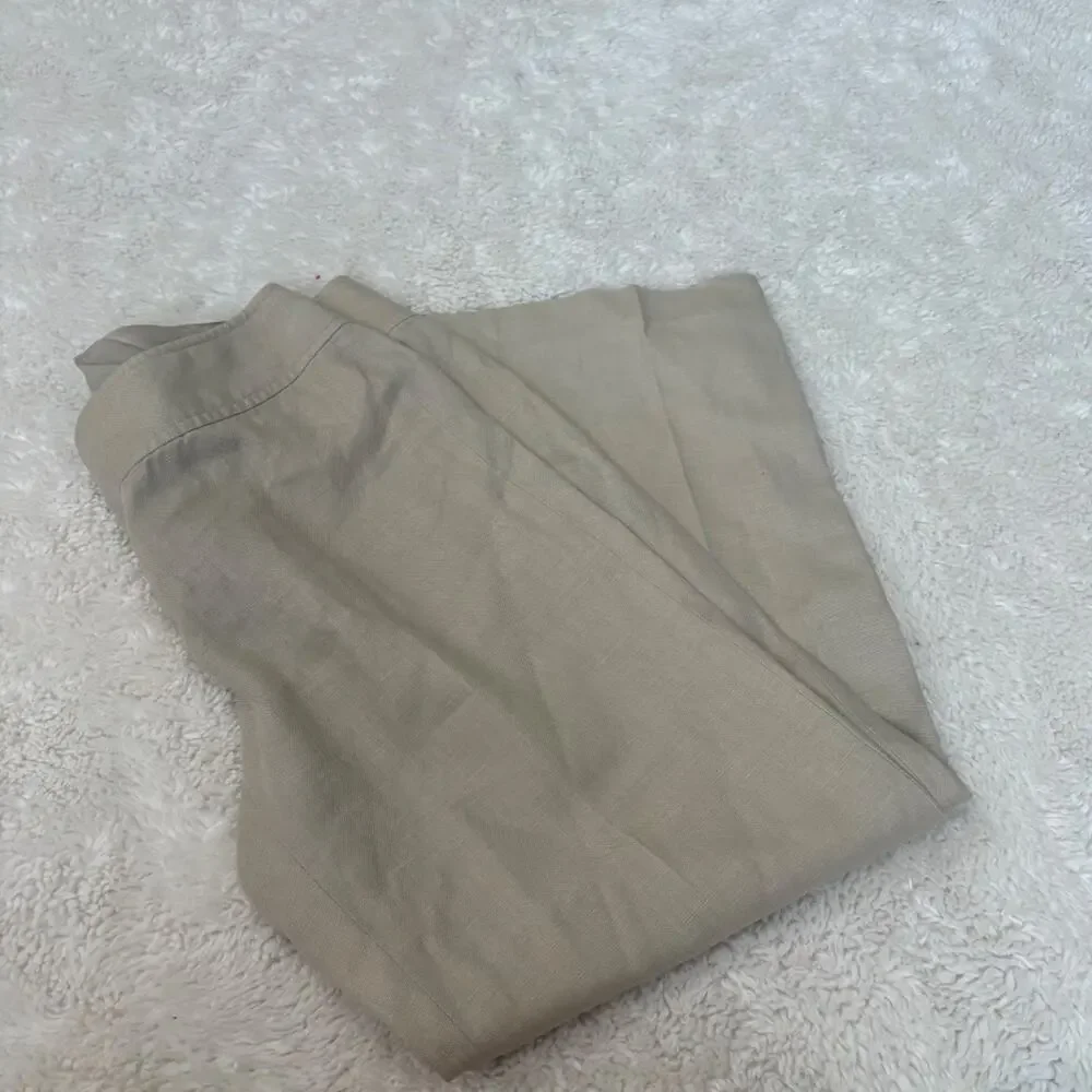 Banana Republic Womens Biege Linen Pants 6 Boho Chic Costal Country Club Grandma